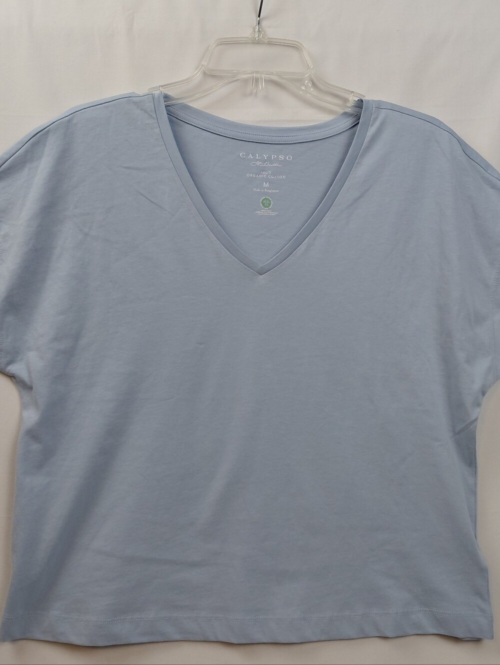 Calypso St. Barth 100% Organic Cotton T Shirt Women's Size Medium Light Blue
